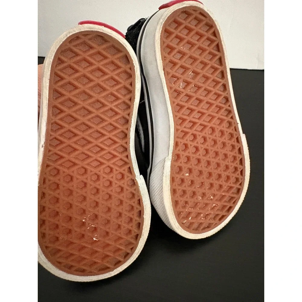 Vans Toddler Sk8-Hi Zip Sneaker Suede Canvas Size 4 Black White High Top Shoes